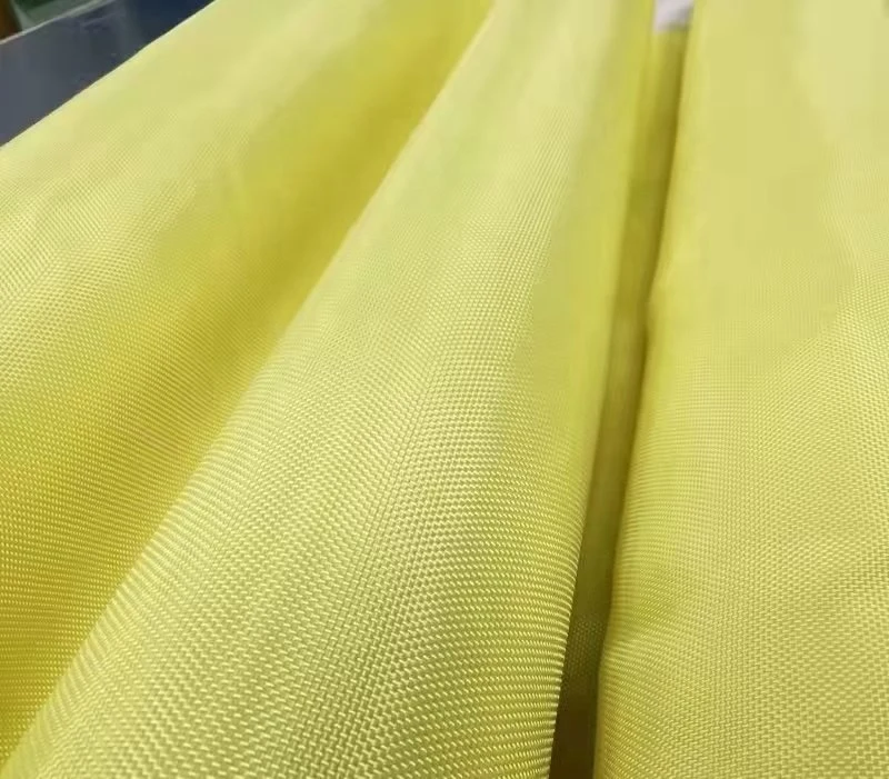 Yellow 1000d Plain Woven Aramid Kavler Fiber Fabric for Industrial Use Cut Resistance Fabric