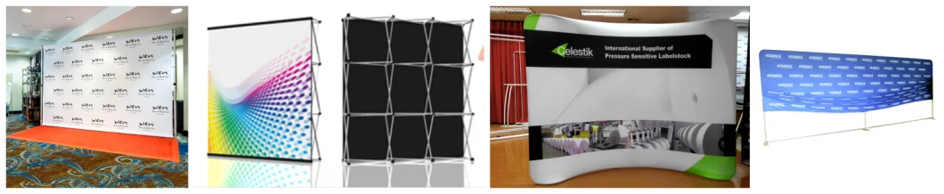 UV/Dye Sublimation Print Black Back Blockout Backdrops Fabric 260GSM, Little Tension Textile for Display or Frame