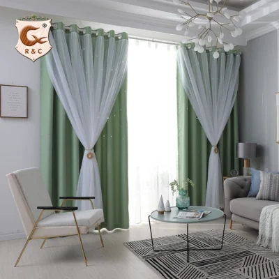 Модные термоплотные шторы с принтом звезды из фольги для спальни, готовые плотные оконные шторы для гостиной